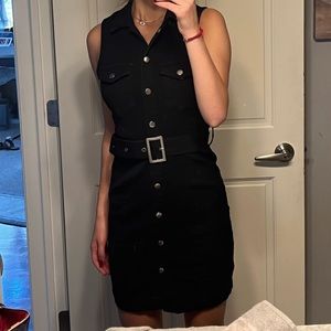 Black button up dress